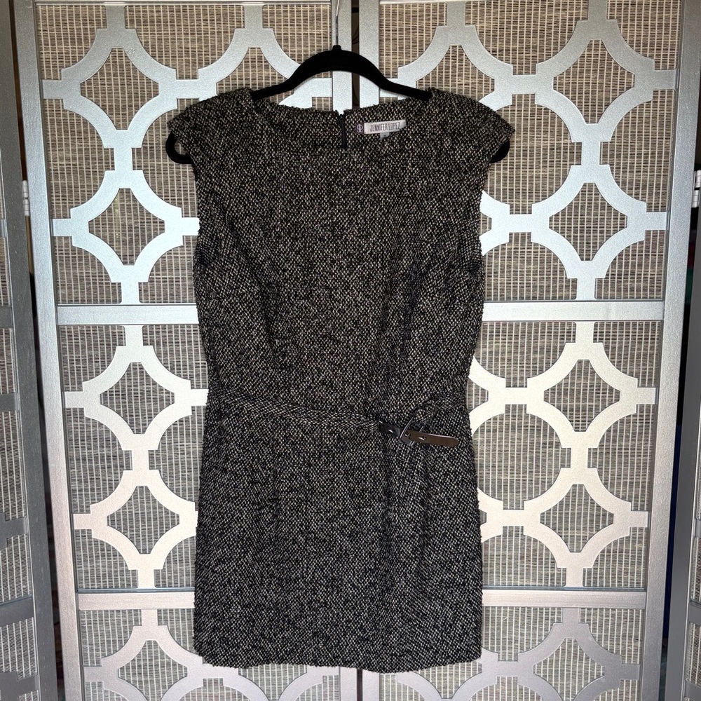 Jennifer Lopez Black and White Tweed Mini Dress